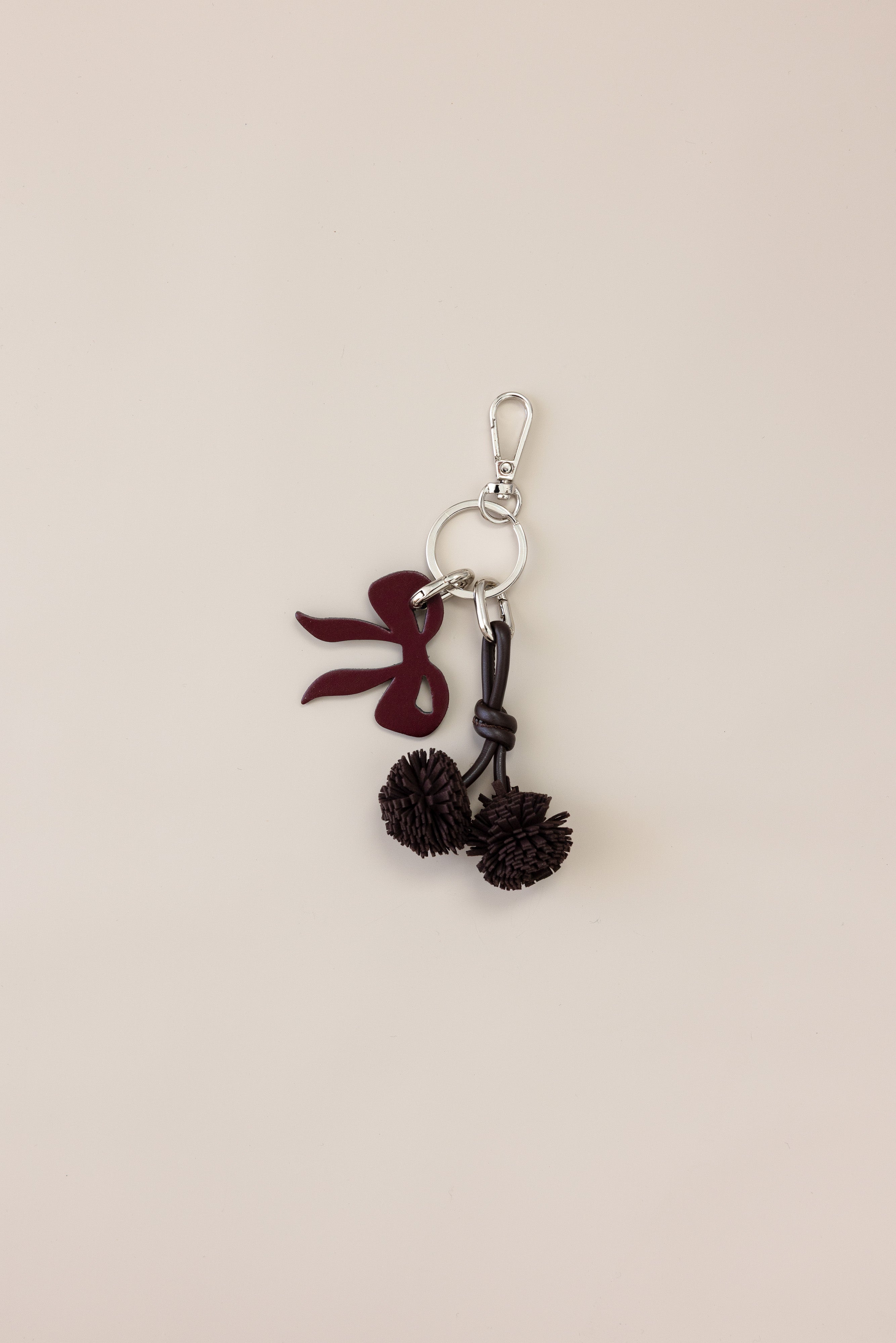 Signature Leather Bow & Pom Pom Charm