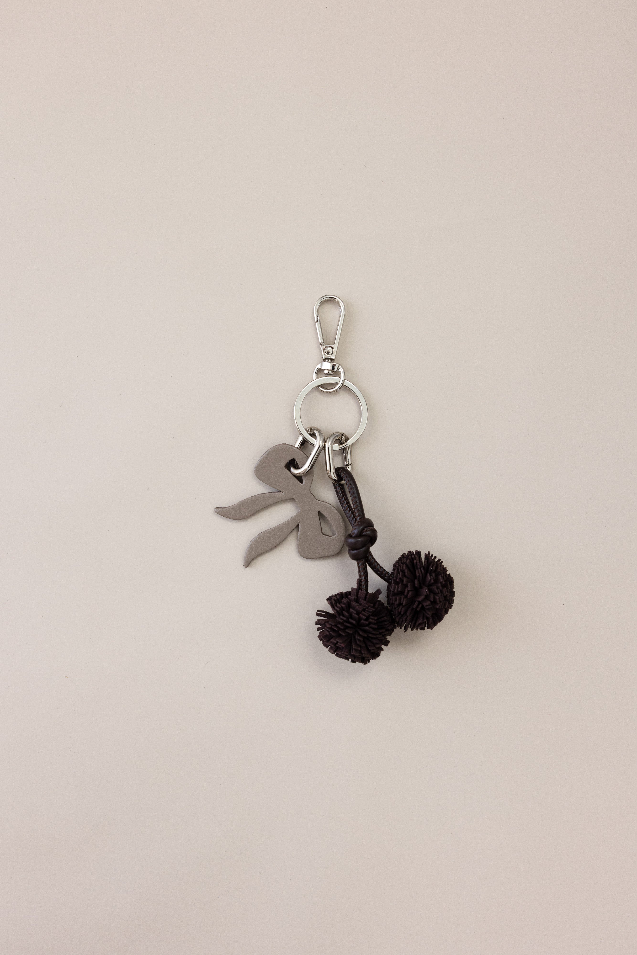 Signature Leather Bow & Pom Pom Charm