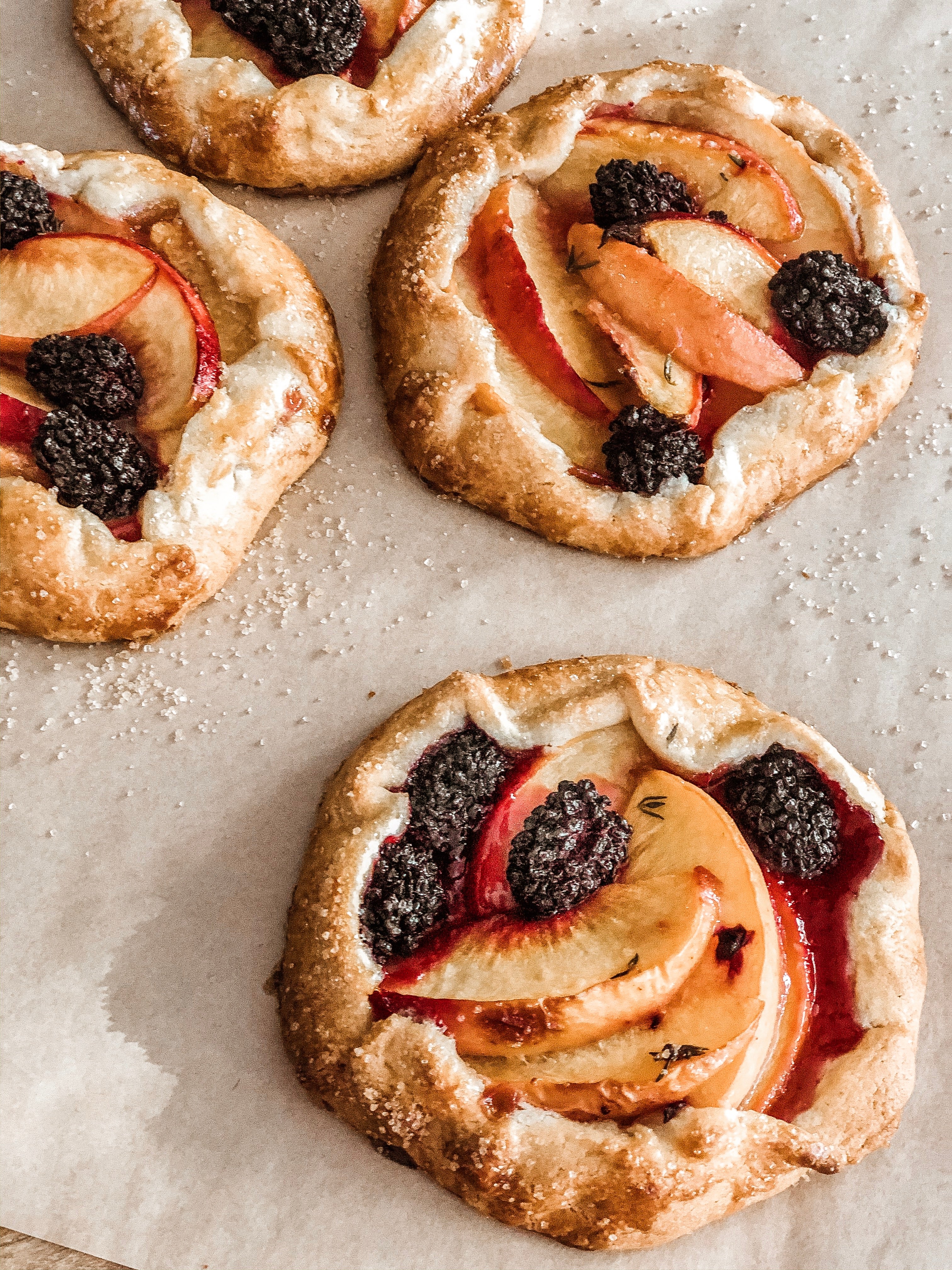 Sleeping Baby Bake ~ Peach and Blackberry Crostata