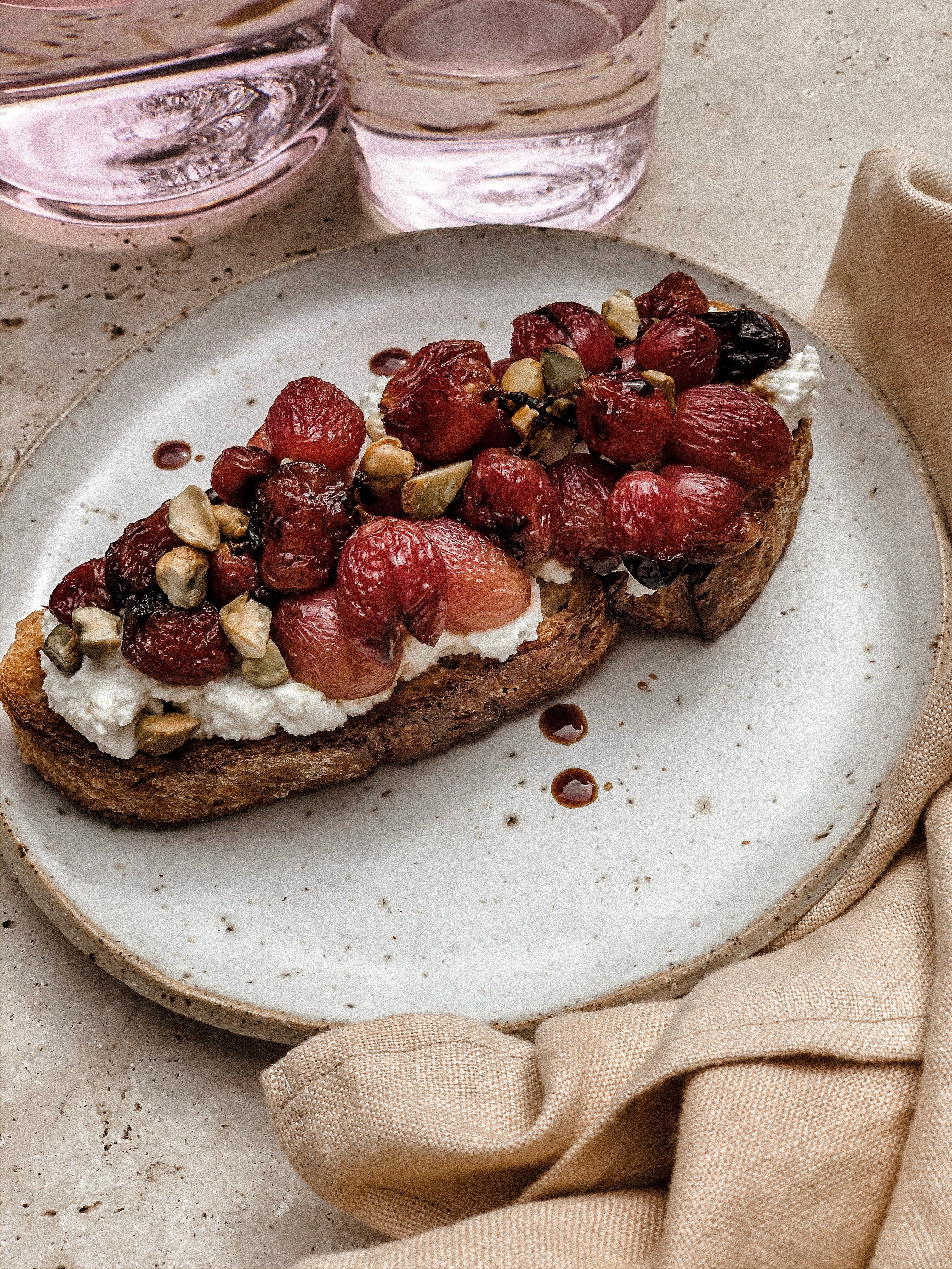Roasted Grapes with Lemon Ricotta